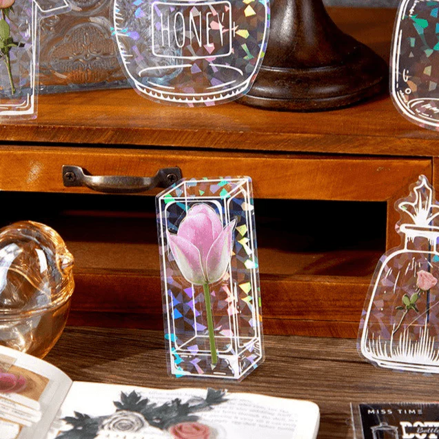 1040 Laser Clear PET Stickers Handmade DIY Bottle