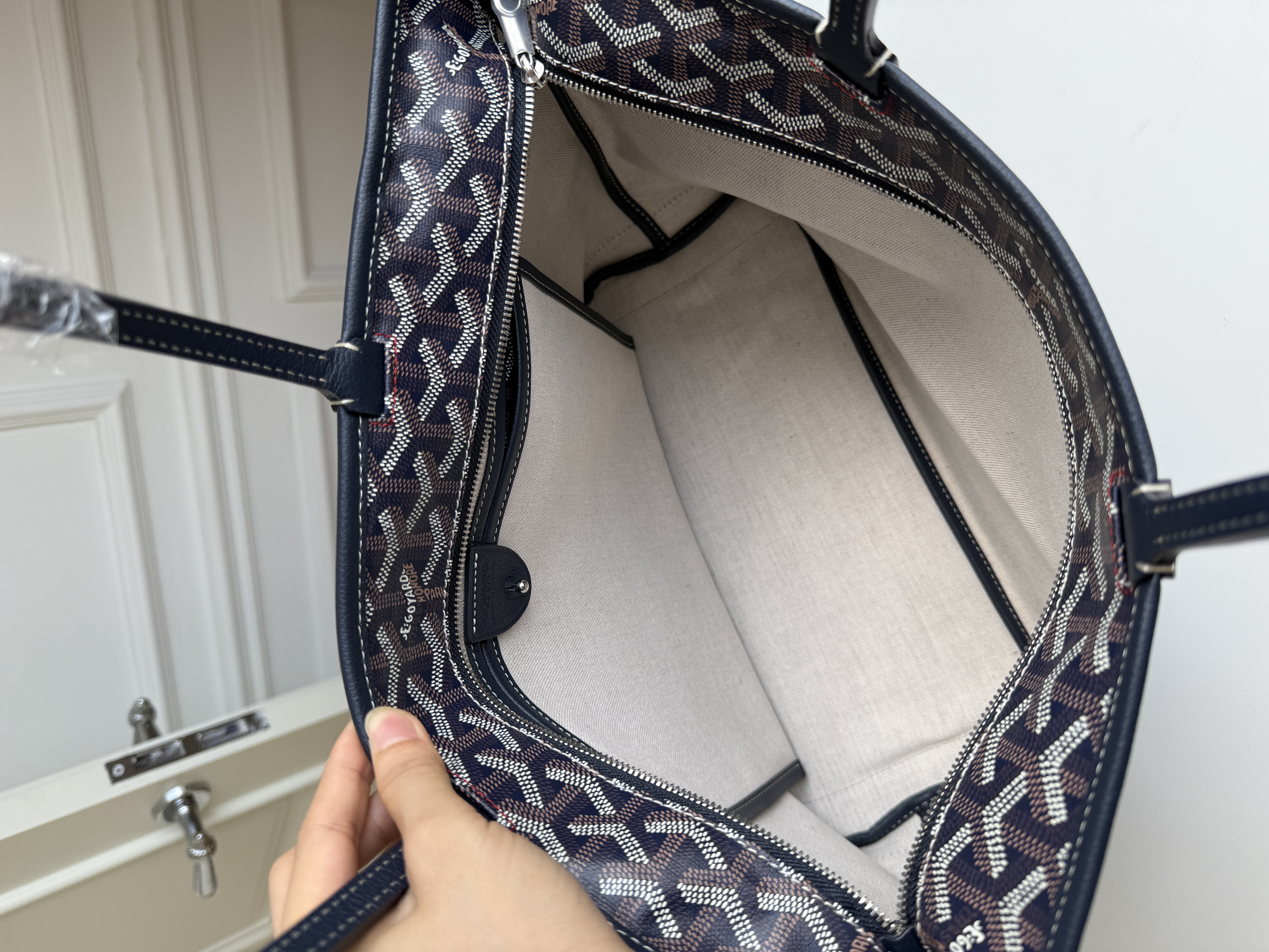 Goyard Saint Louis Navy Tote Bag