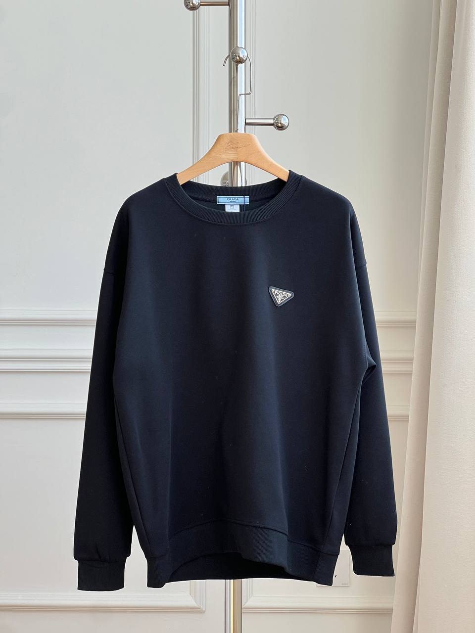 Prada Triangle Logo Crew Neck Oversized Sweatshirt