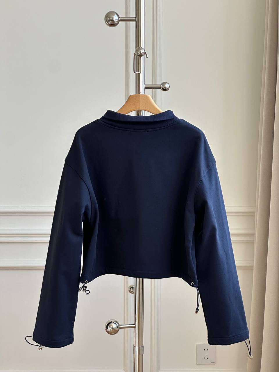 Miu Miu Cropped Drawstring Zip-Up Jacket