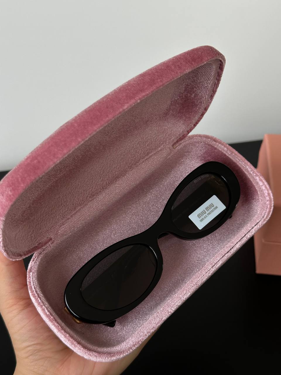 Miu Miu Black Oval Retro Sunglasses
