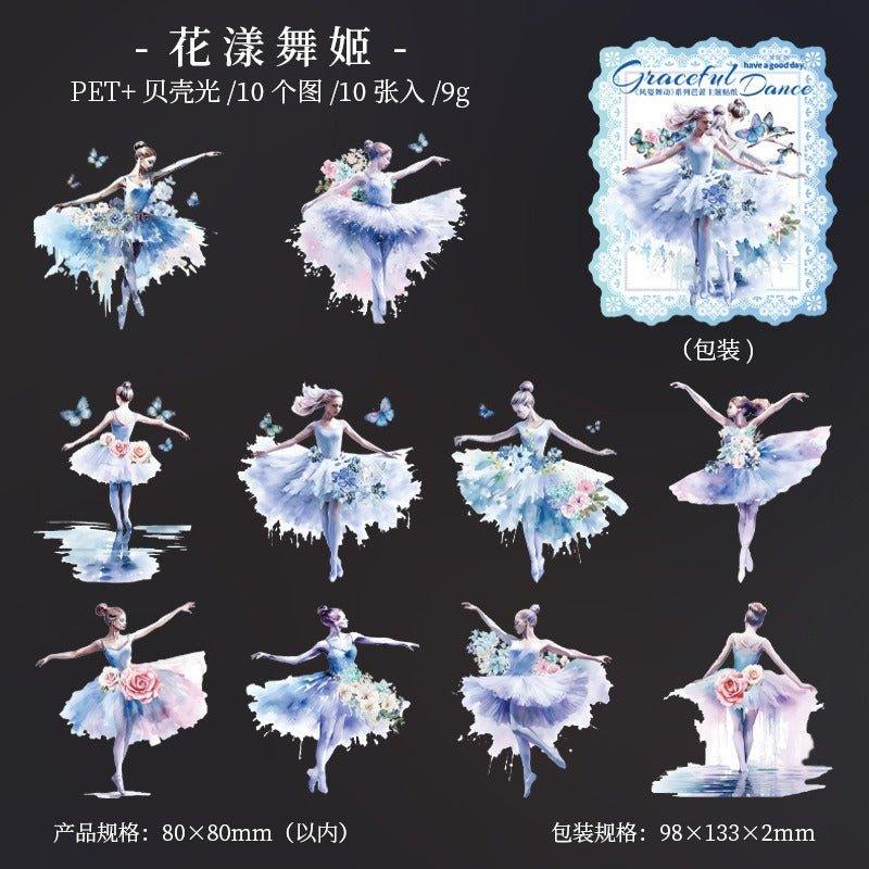 1132 Shell Light Stickers Attractive Dancing Series Ballet Theme