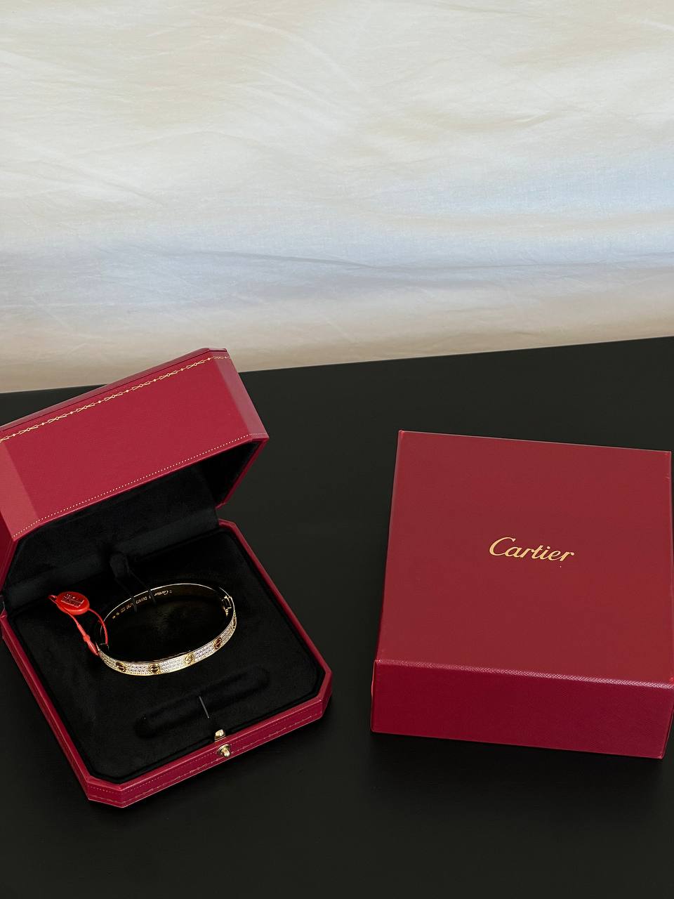 Cartier LOVE Narrow Diamond Paved Bangle Bracelet