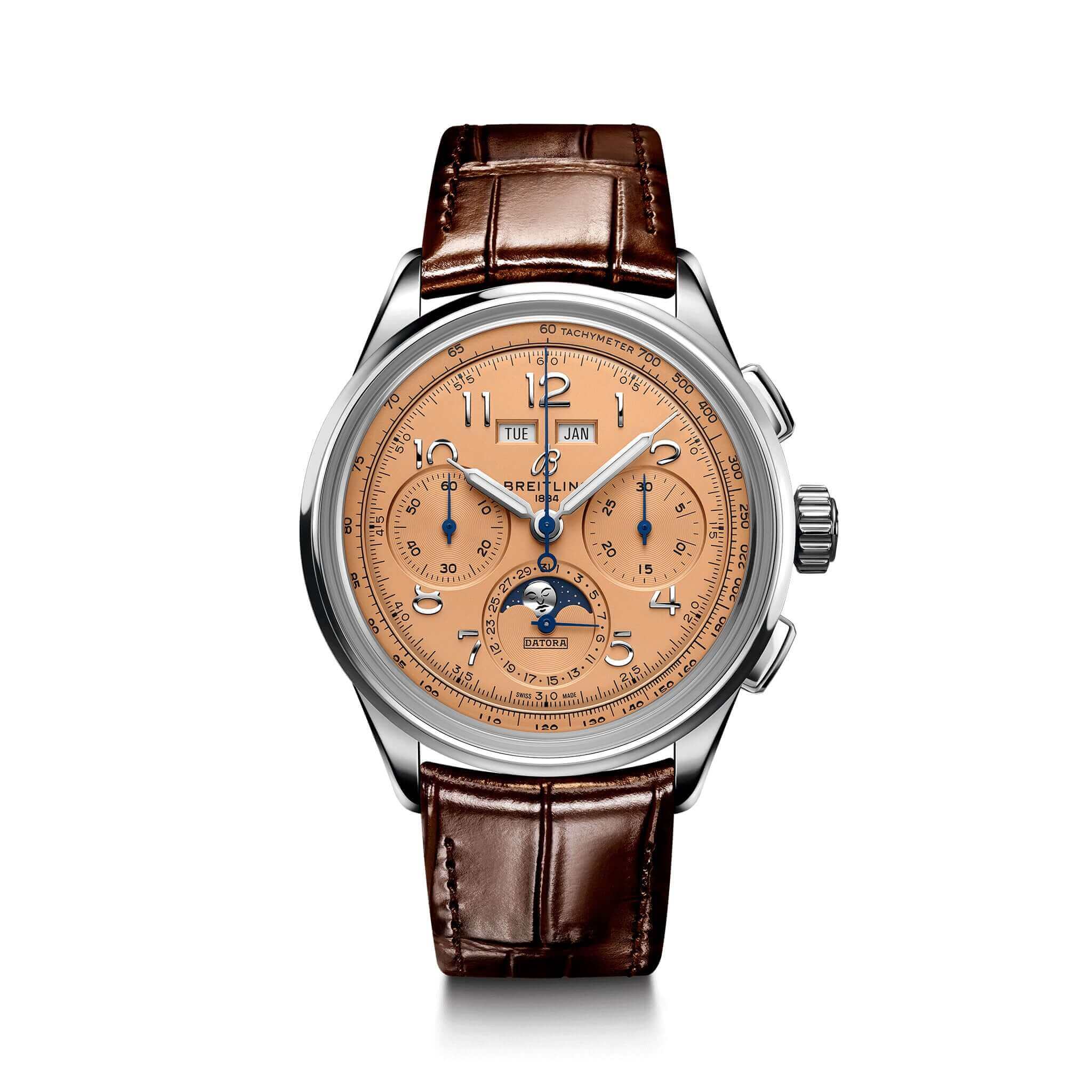 Breitling PREMIER 825 DATORA Salmon Dial 42 AB2510201K1P1【1:1 Replica】