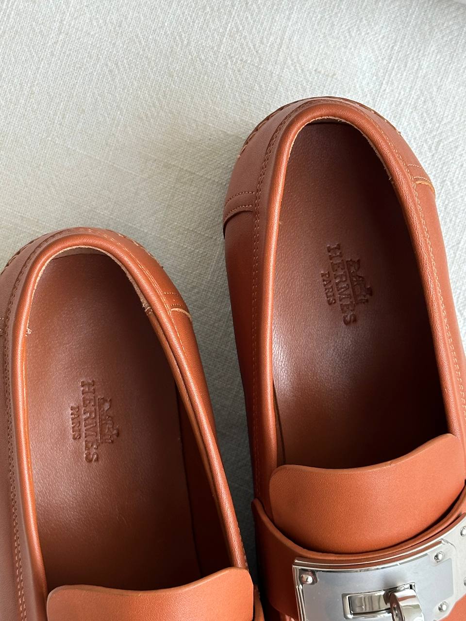 HERMÈS Hot Loafers with Kelly Buckle Calfskin Leather