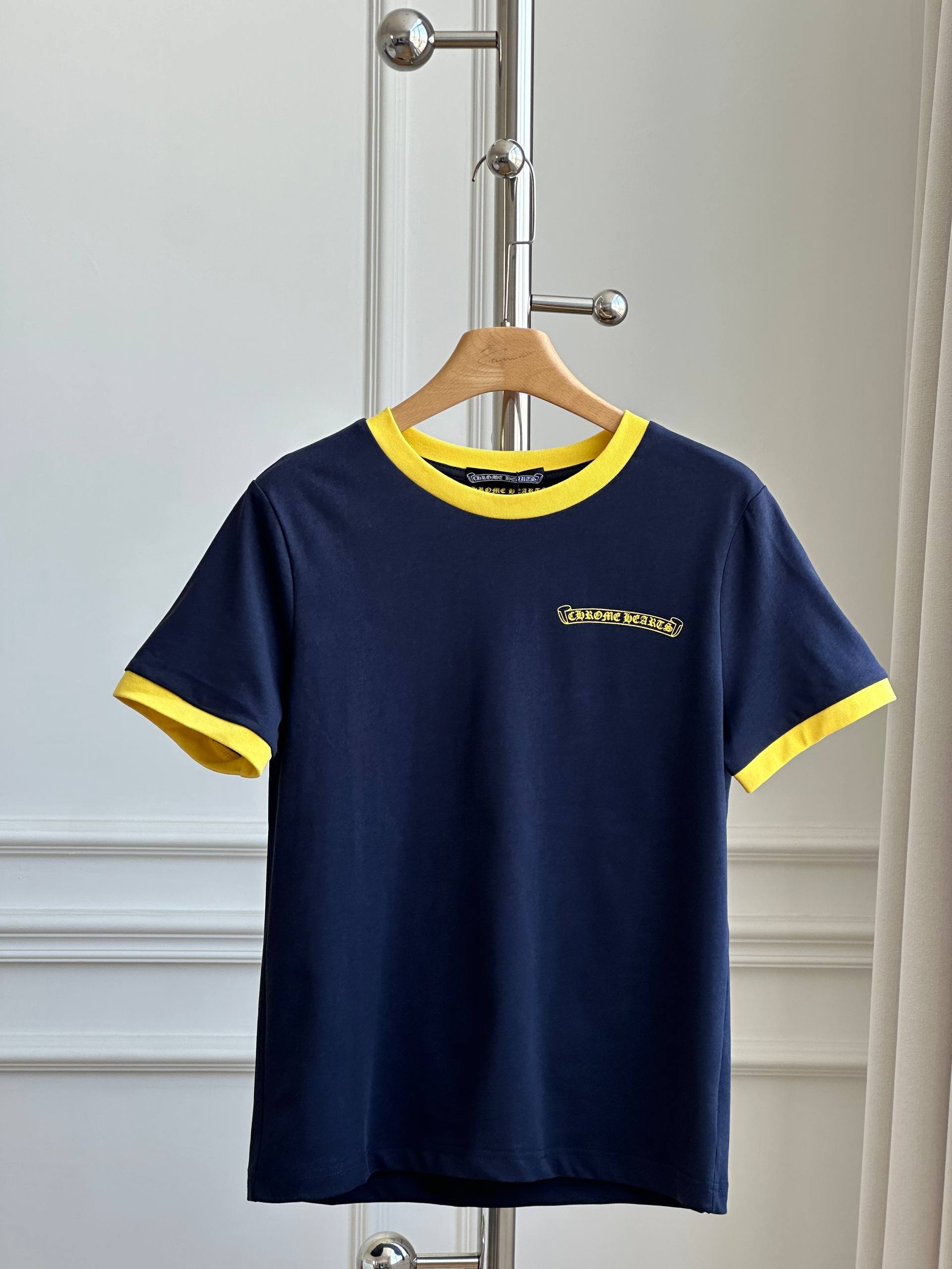 Chrome Hearts Scroll Logo Ringer Tee