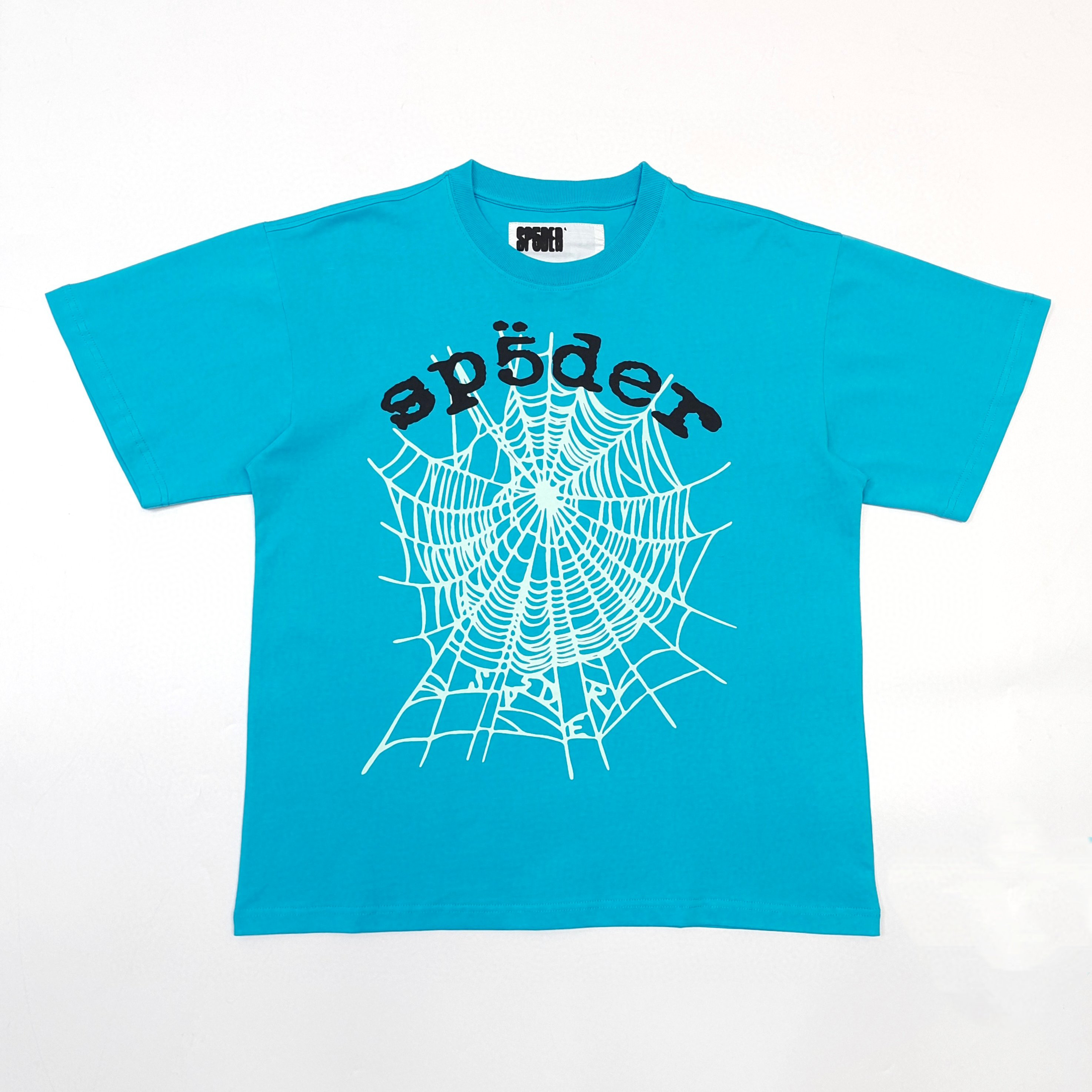 1:1 Best Quality Sp5der Logo Tee Sky Blue Color