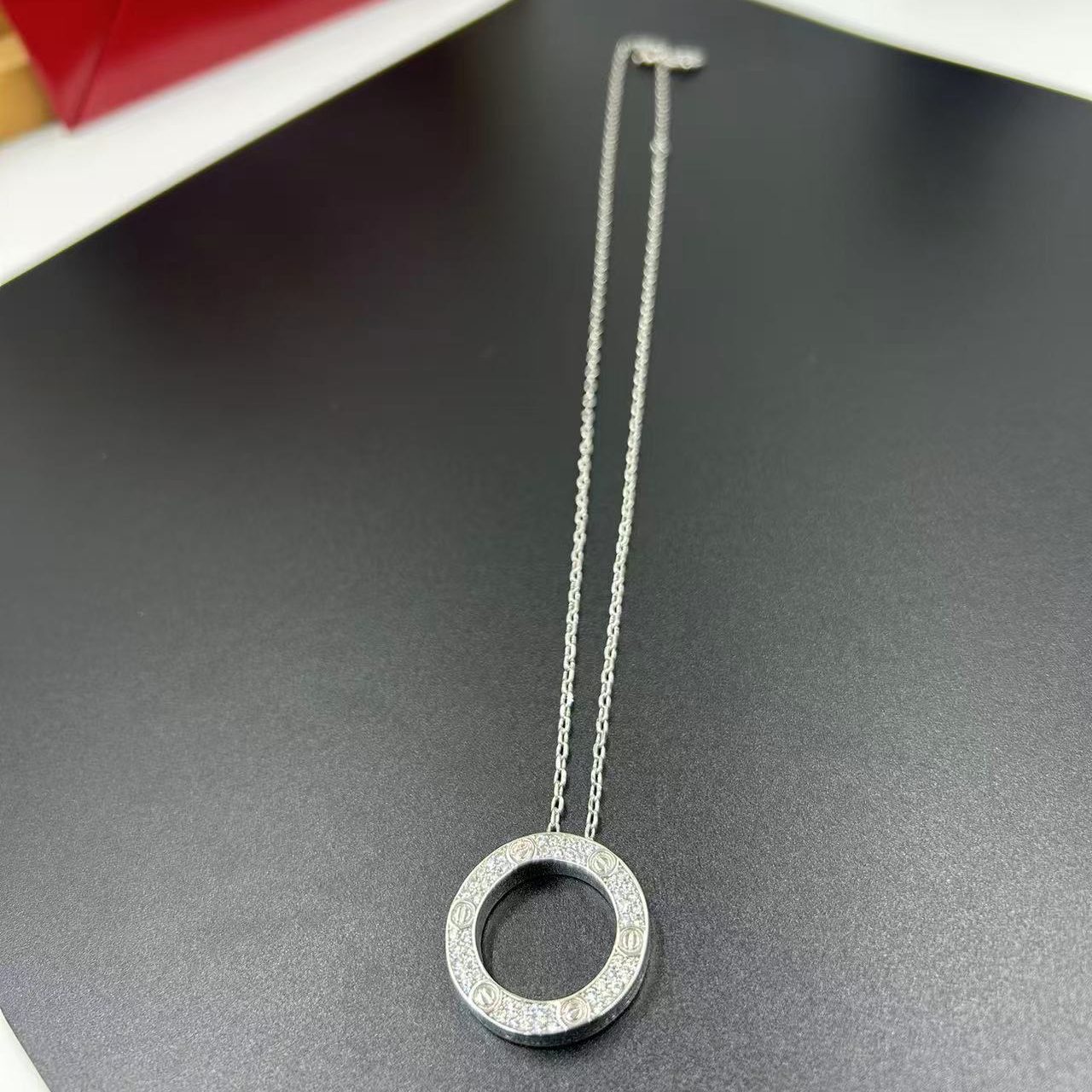 CARTIER LOVE SERIES CIRCULAR PENDANT NECKLACE