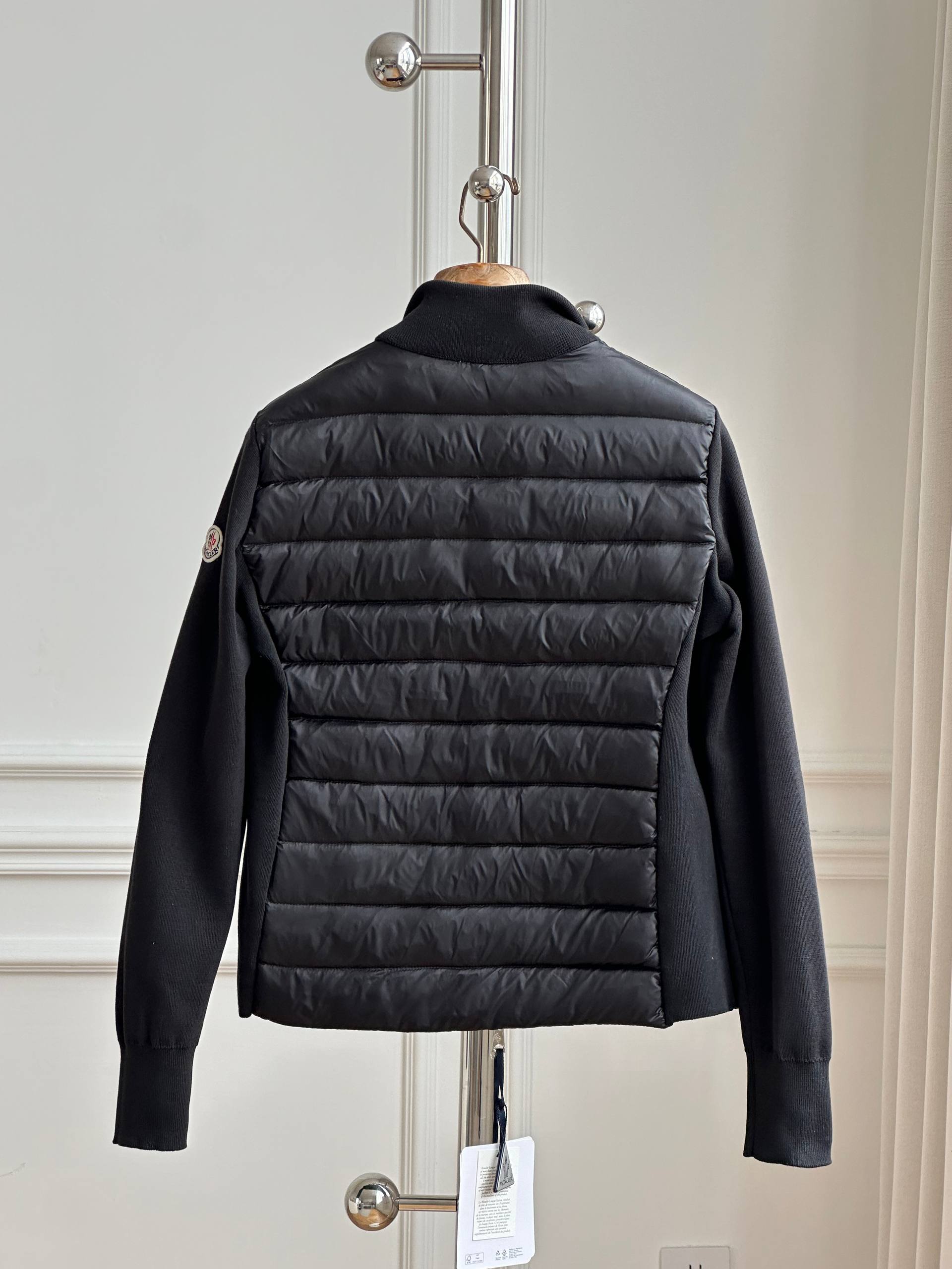 Moncler Quilted Down Panel Knit Jacket