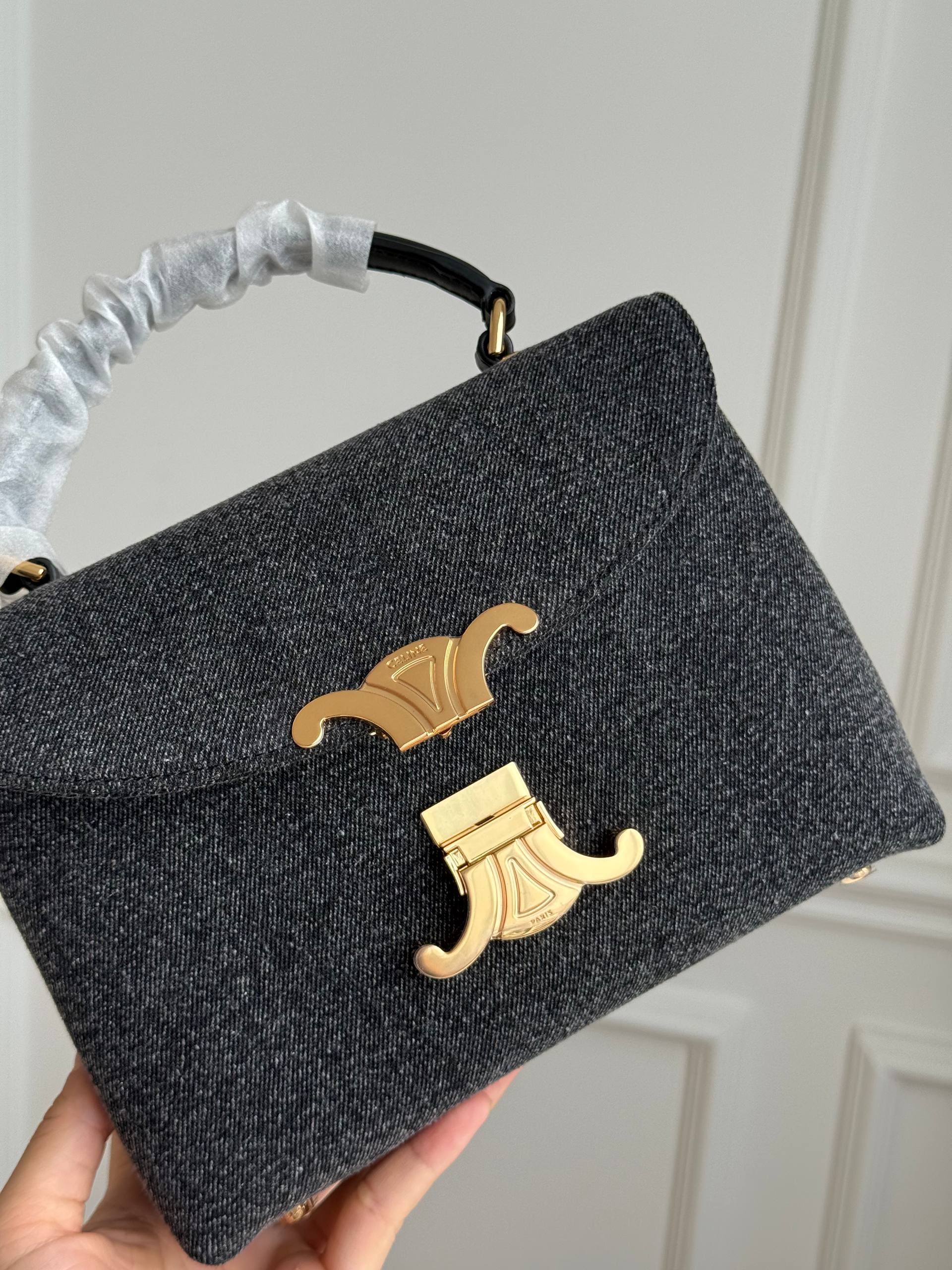 CELINE TEEN NINO BAG IN DENIM  TRIOMPHE HARDWARE