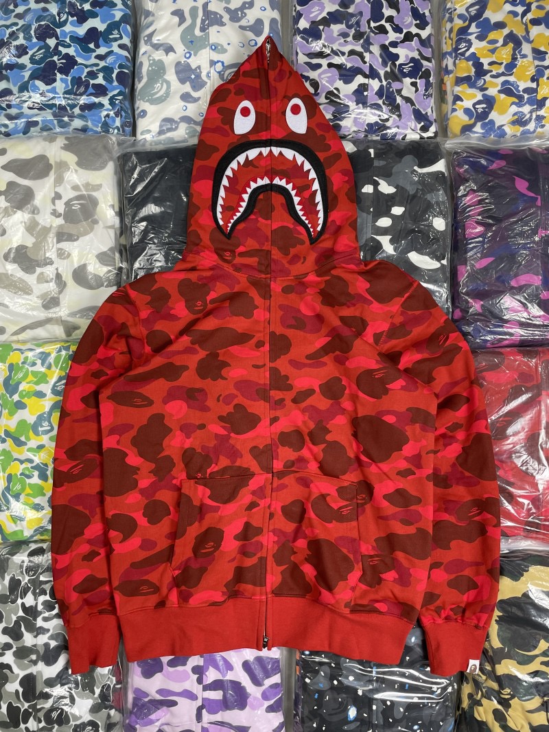 1:1 Best Quality Red Camo 1 Hood Zipper Hoodie