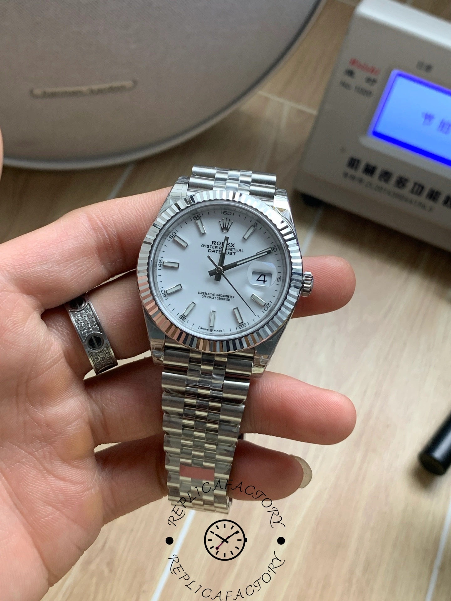Rolex Datejust 41 Steel & White Gold White Dial Jubilee Bracelet M126334 0010 Men's Watch