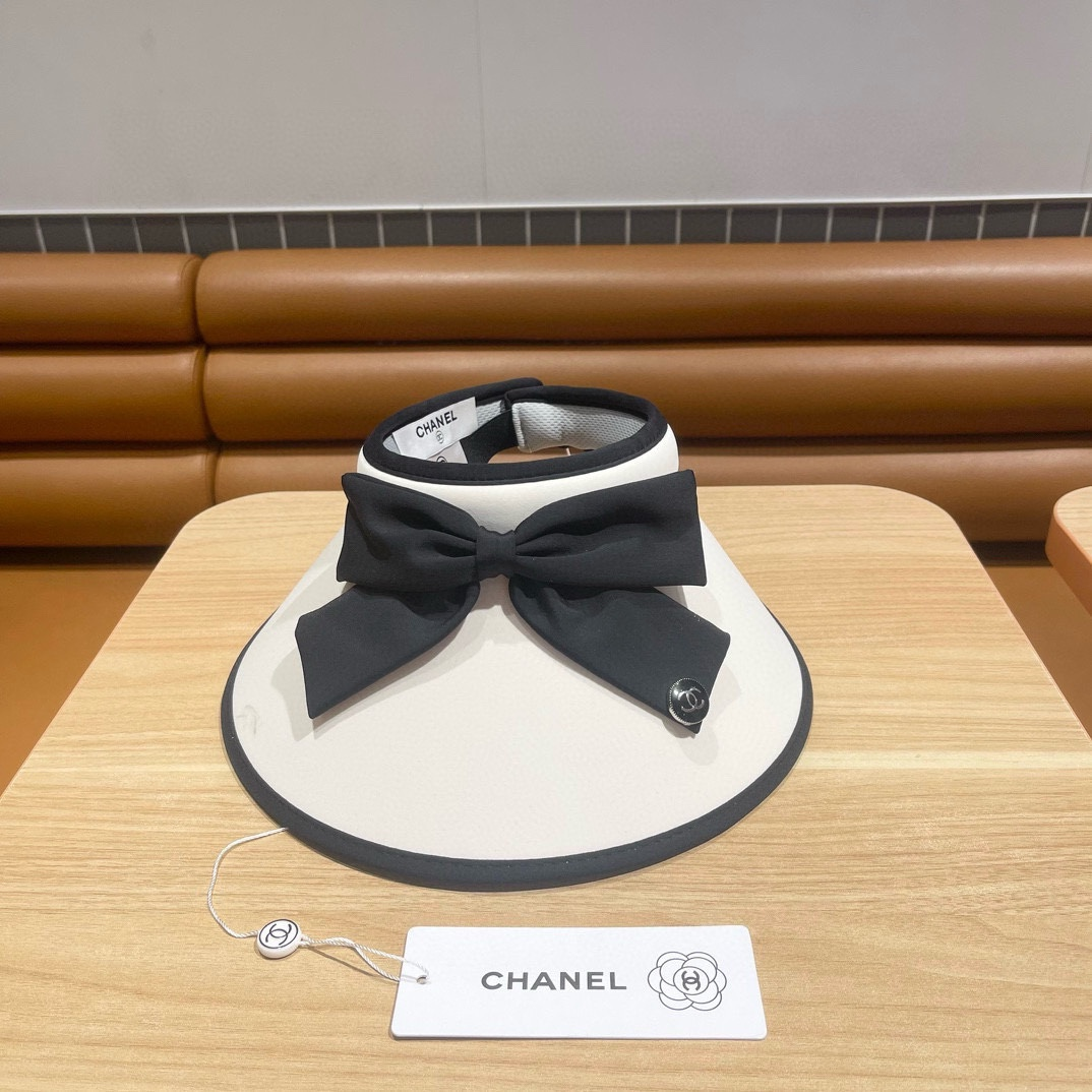 Chanel UV Outdoor Riding Sun Hat With Empty Top And Large Brim Sunhat