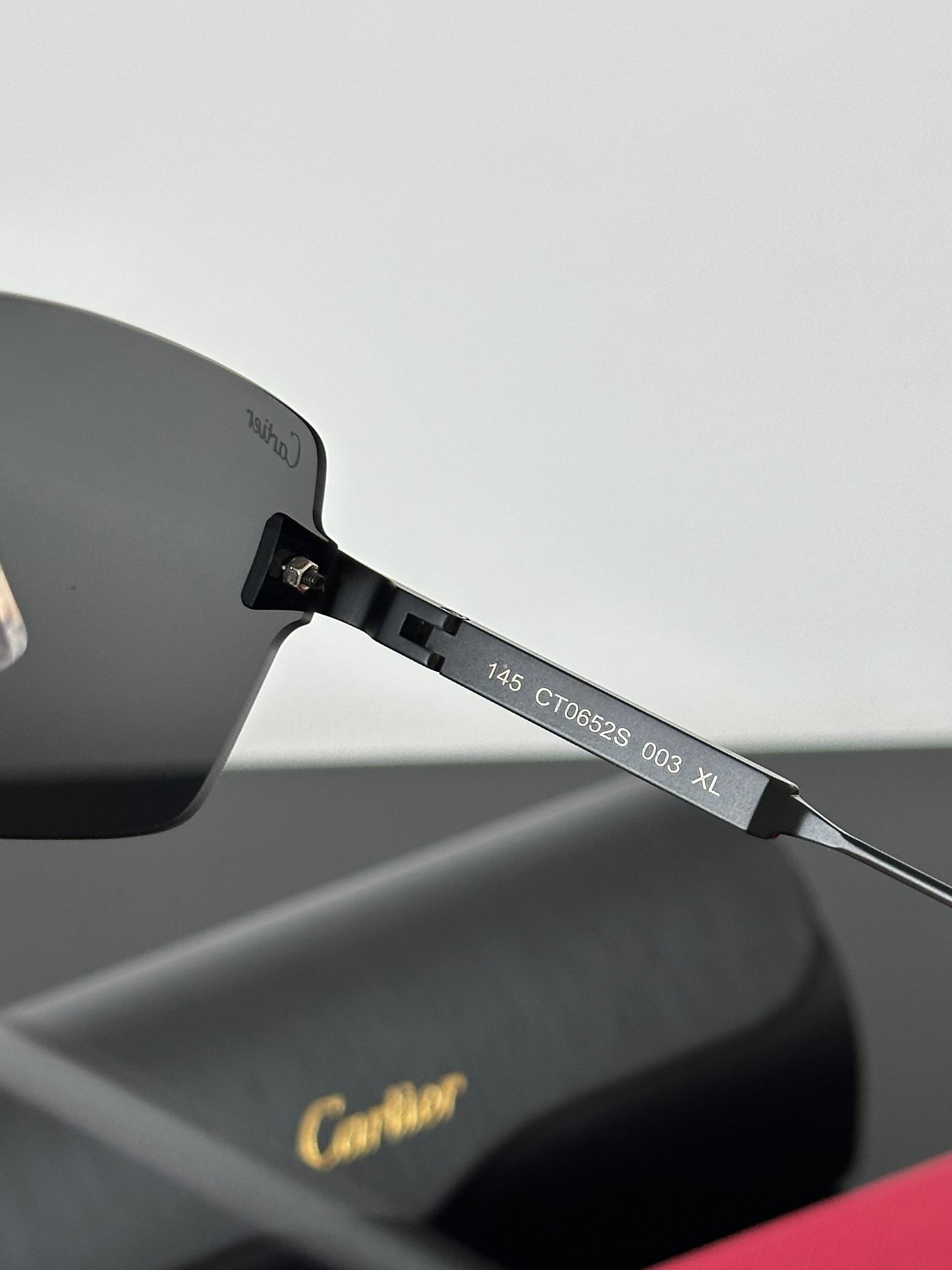 Cartier Rectangular Rimless Sunglasses