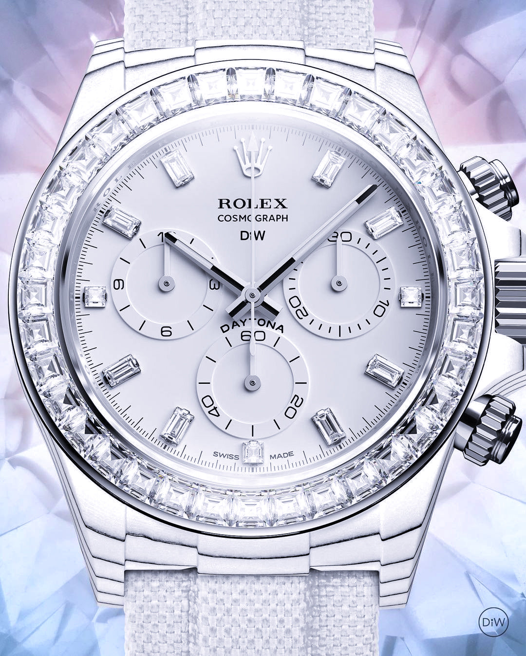 DiW Rolex Rainbow Daytona CRYSTAL In Quartz Fiber【1:1 Replica】