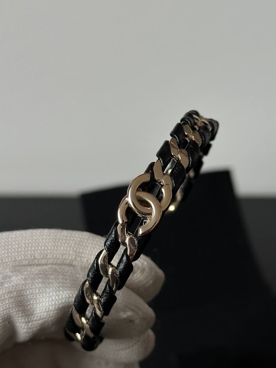 Chanel Turnlock Leather & Metal Cuff Bracelet
