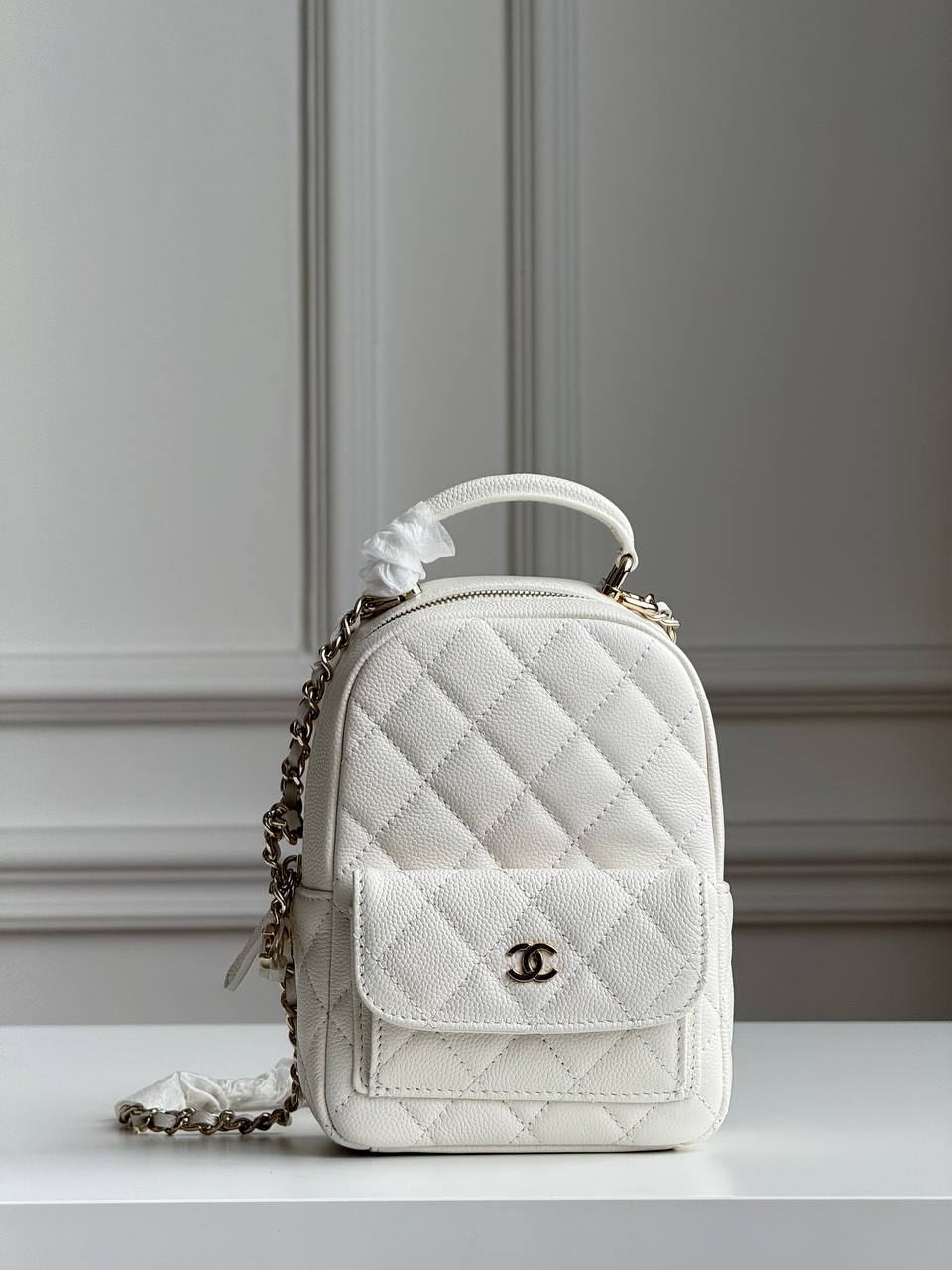 Chanel Quilted Caviar Leather Mini Backpack Bag