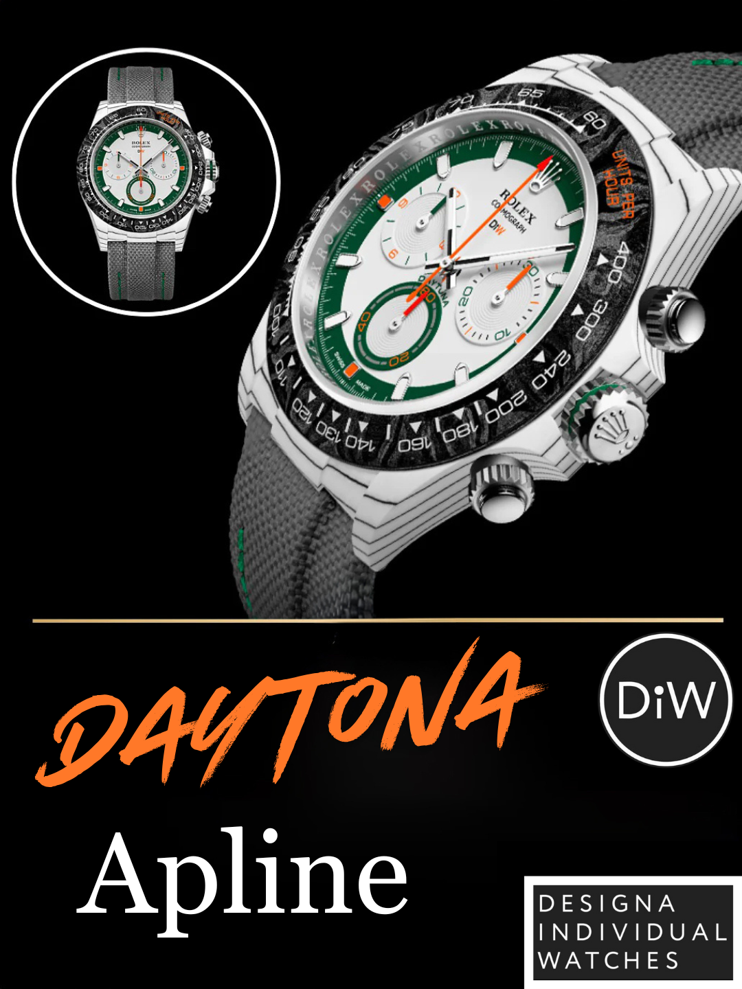 The Ultimate Golfer's Watch: DiW Rolex Daytona with ALPINE Design【1:1 Replica】