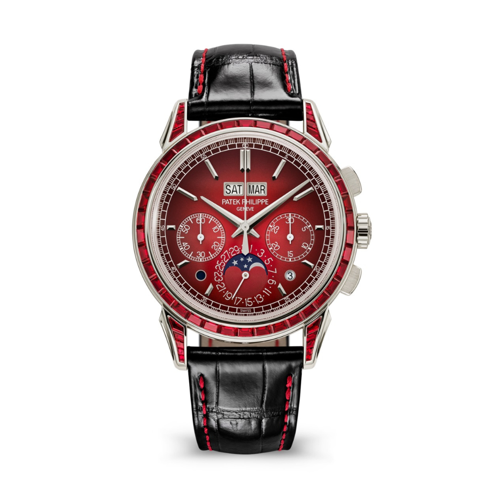 Patek Philippe Grand Complications Perpetual Calendar Chronograph Platinum Baguette Rubies 5271/12P-010【1:1 Replica】