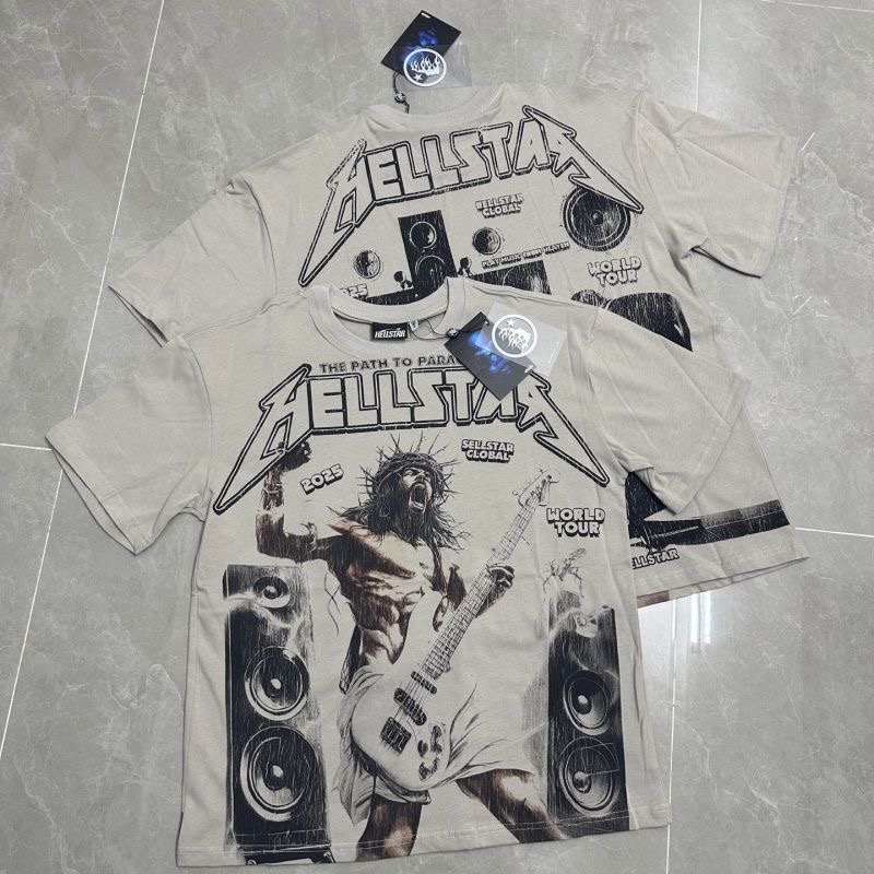 hellstar Rock singer printed American retro high street men's and women's loose casual short-sleeved T-shirt