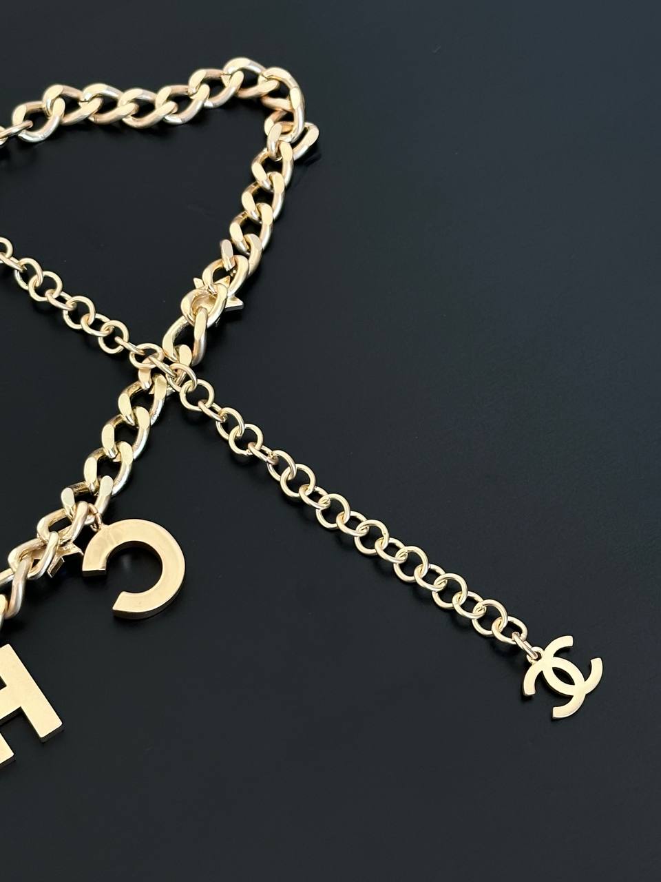 CHANEL 24C Roller Skate & Letter Charm Necklace/Belt Chain