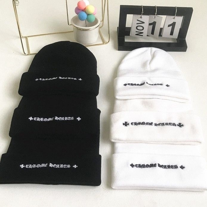 black or white wooden beanie