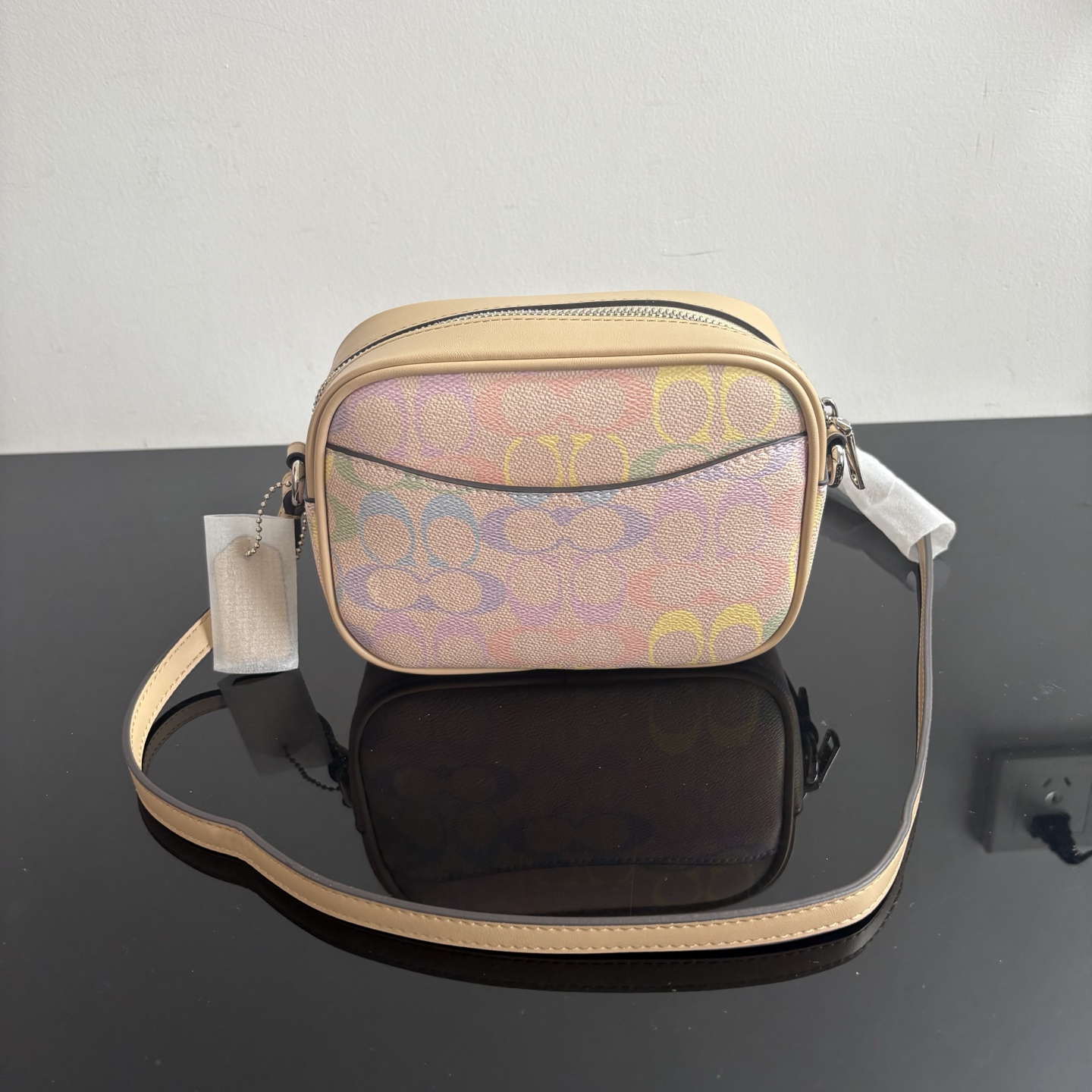 Women Handbag CDD63 Jamie Camera Bag In Rainbow Signature Canvas