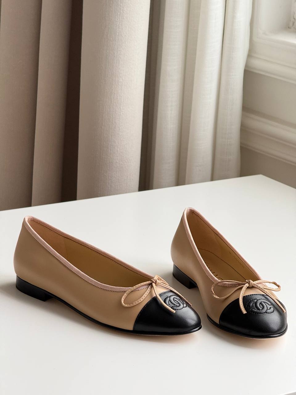 CHANEL Classic Cap-Toe Ballerina Flats