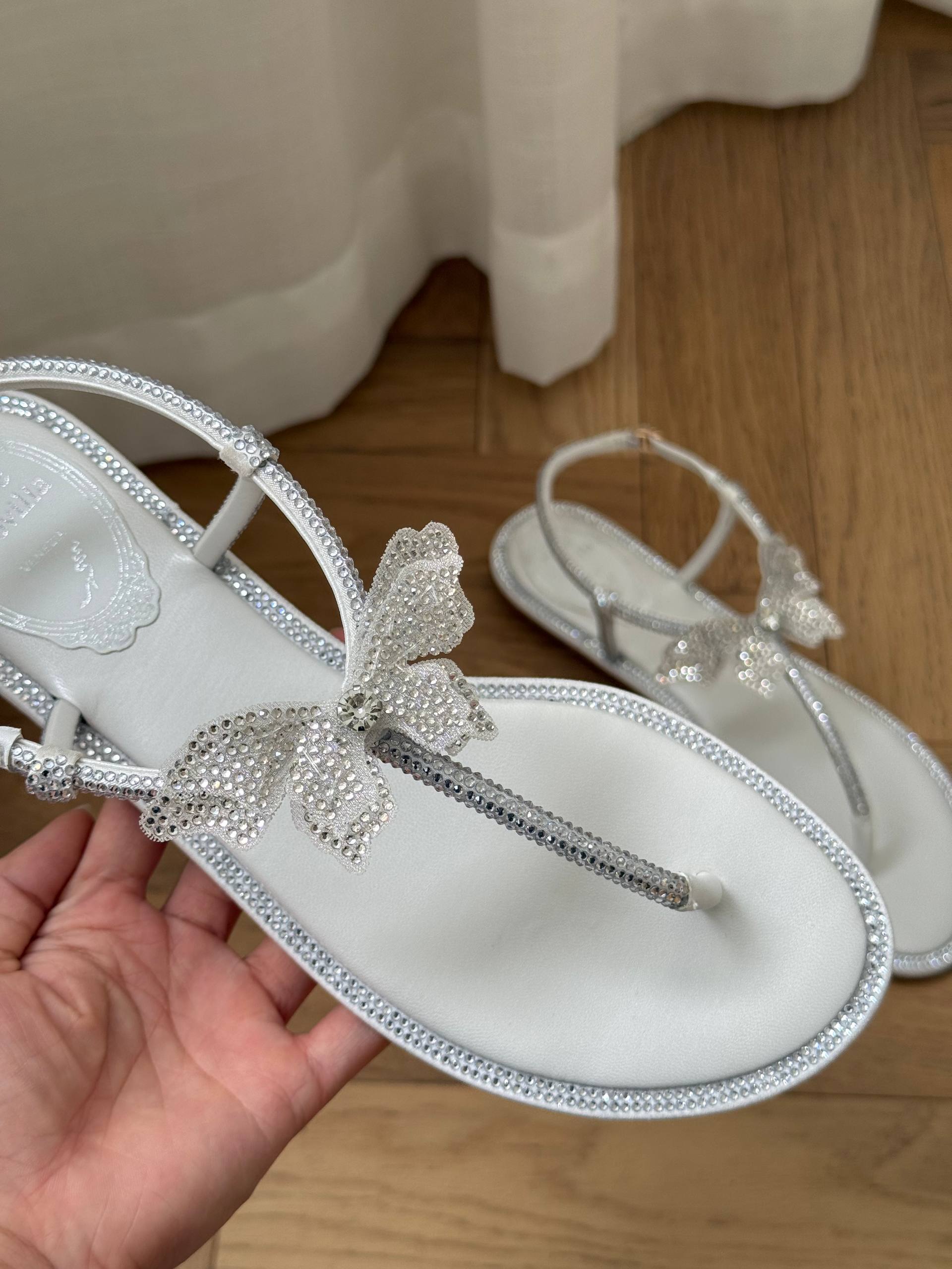 Rene Caovilla Butterfly Crystal Sandals