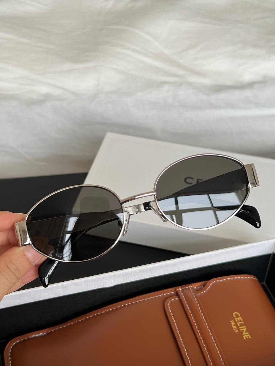 CELINE Vintage Oval Metal Frame Sunglasses