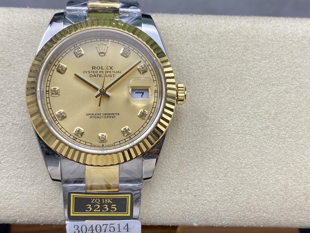 Rolex Datejust 36MM 126233 0018 Champagne Diamond Dial Unisex Replica Watch