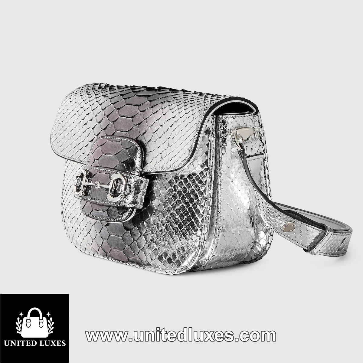 Replica Gucci Horsebit 1955 Aura python mini shoulder bag