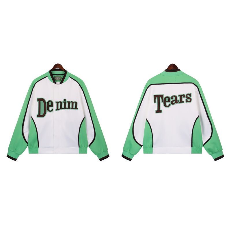 DENIM TEARS Cotton Blossom Embroidered Letter Logo Baseball Shirt