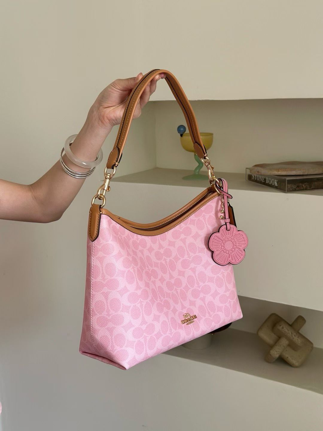 Women Handbag CEL12 Laurel Shoulder Bag In Signature Canvas With Charms