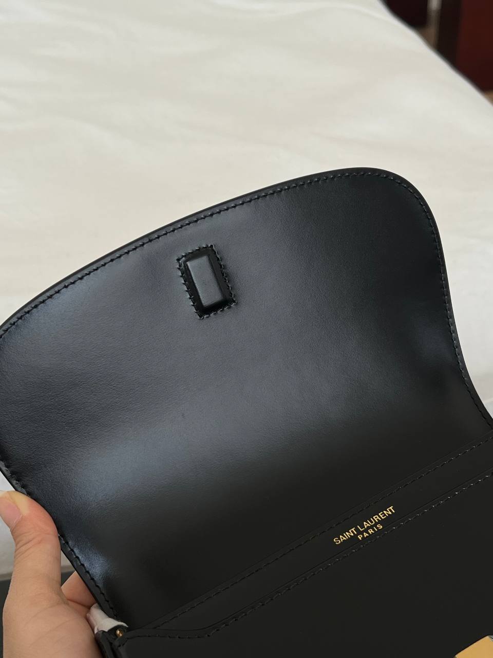 YSL Saint Laurent Black Smooth Leather Mini Saddle Bag