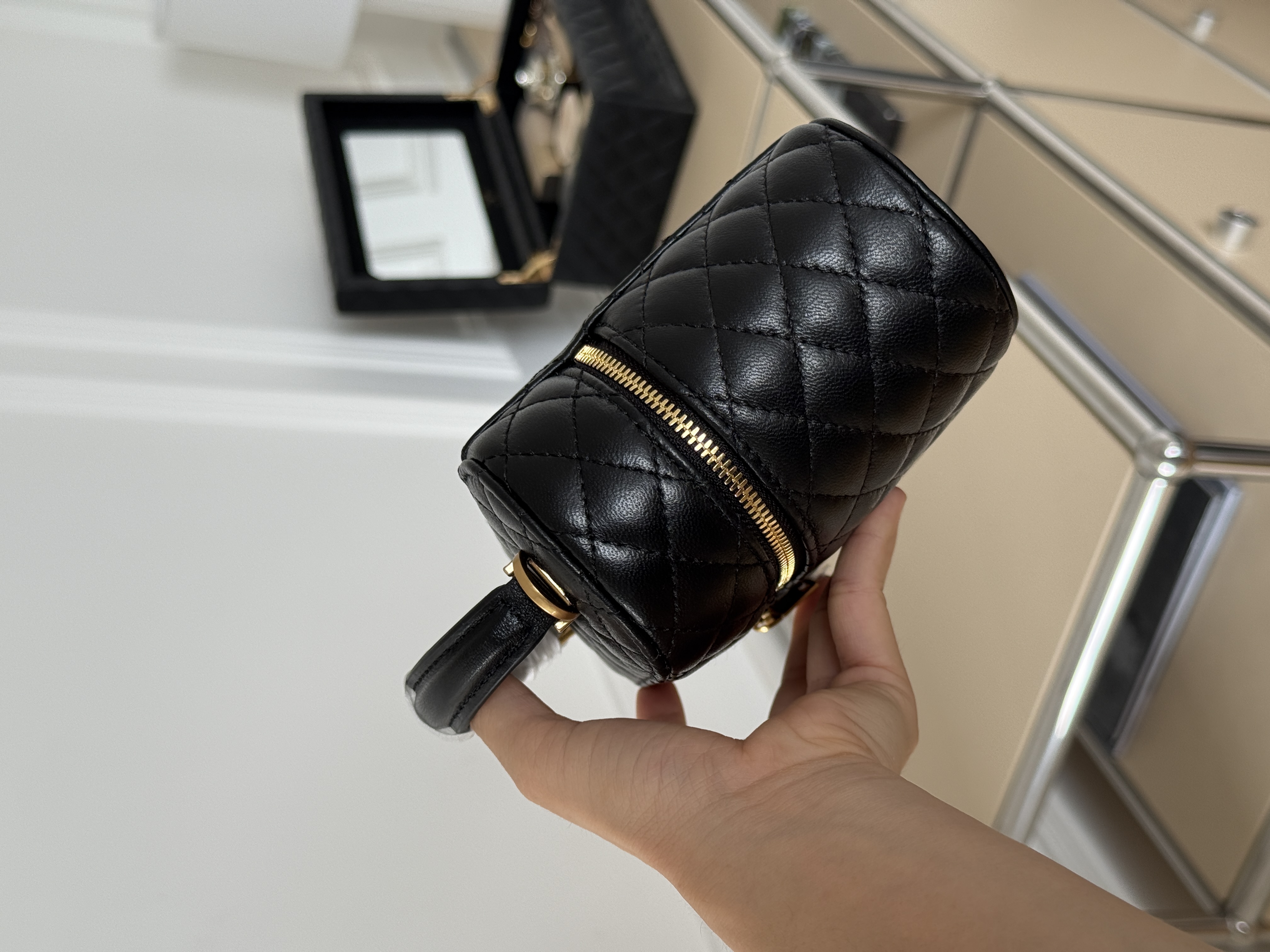 Yves Saint Laurent Gaby Quilted Lambskin Vanity Case Handbag