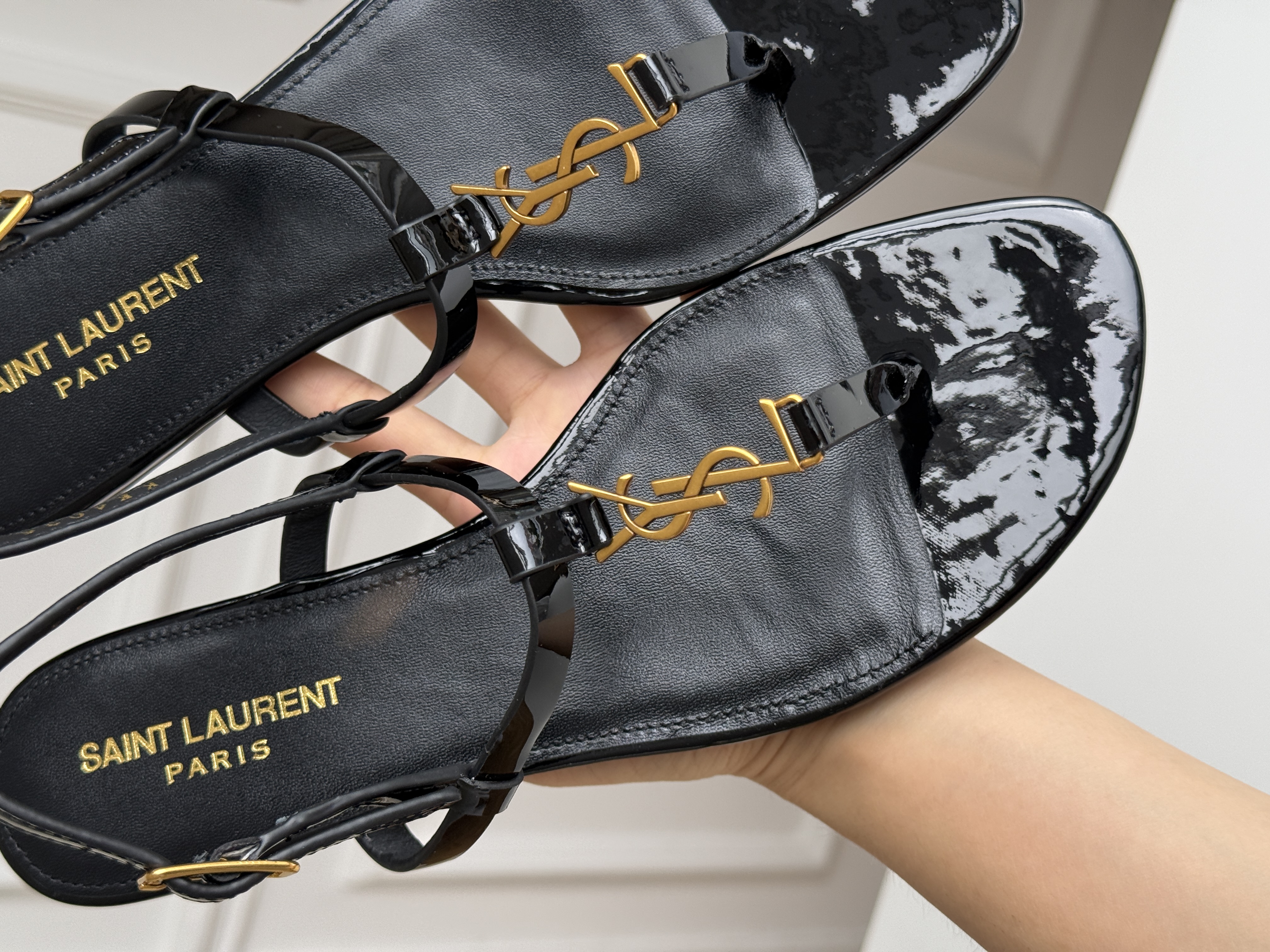 Saint Laurent Cassandra Thong Flat Sandals