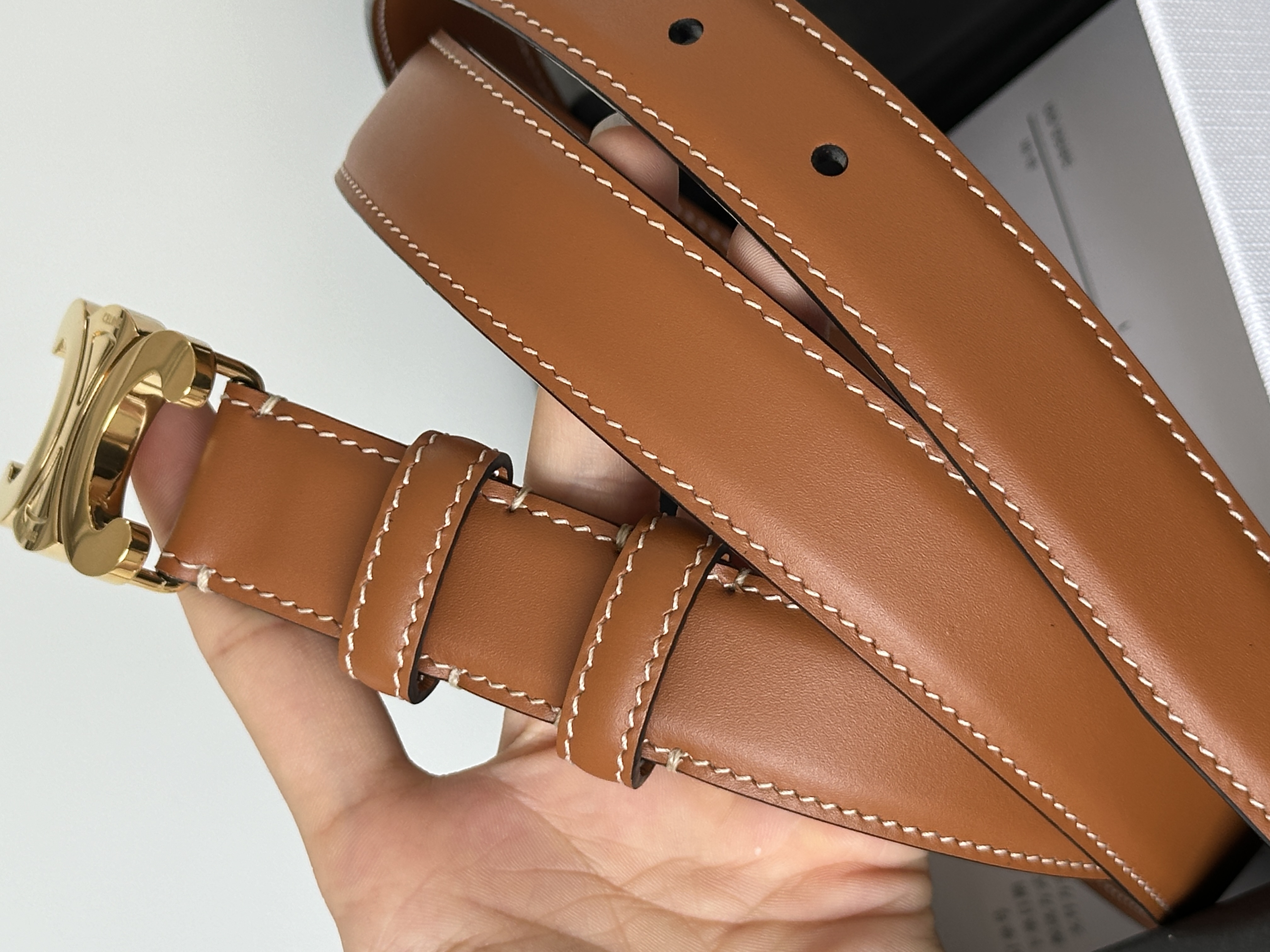 Celine Triomphe Leather Belt