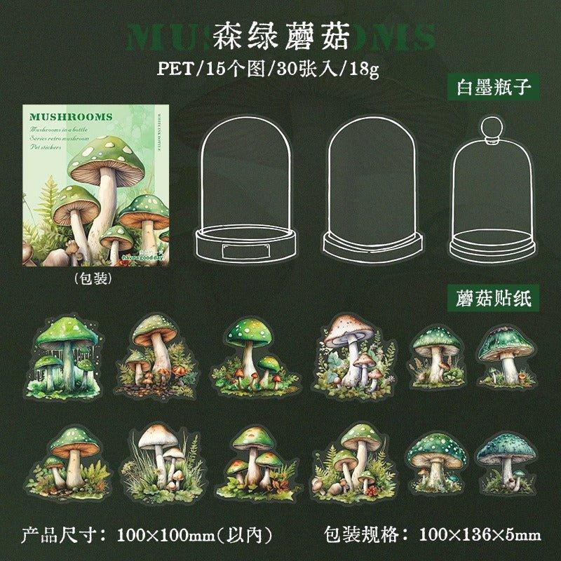 1097 PET Stickers Mushroom in a bottle series