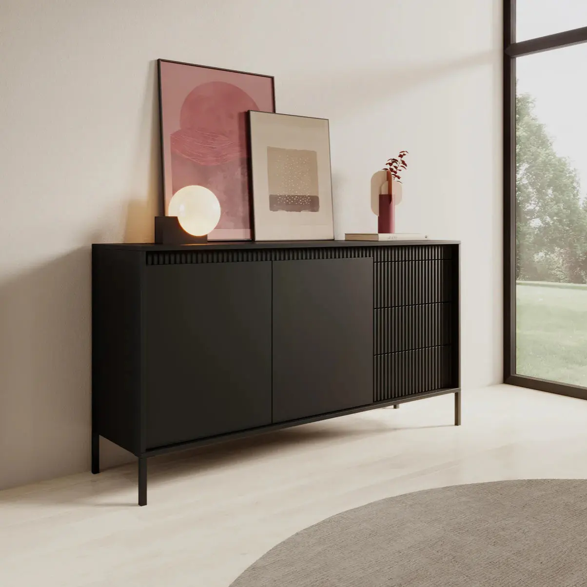 SENSATION - Buffet avec porte et tiroirs de style moderne - 153 x 38 x 81cm
