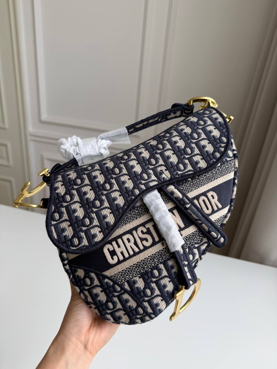 Dior Saddle Bag in Blue Dior Oblique Jacquard