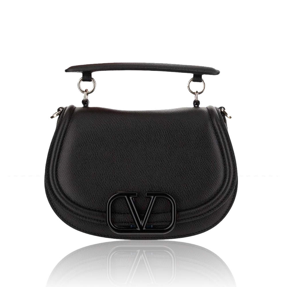 Valentino VLogo Grainy Flap Tote