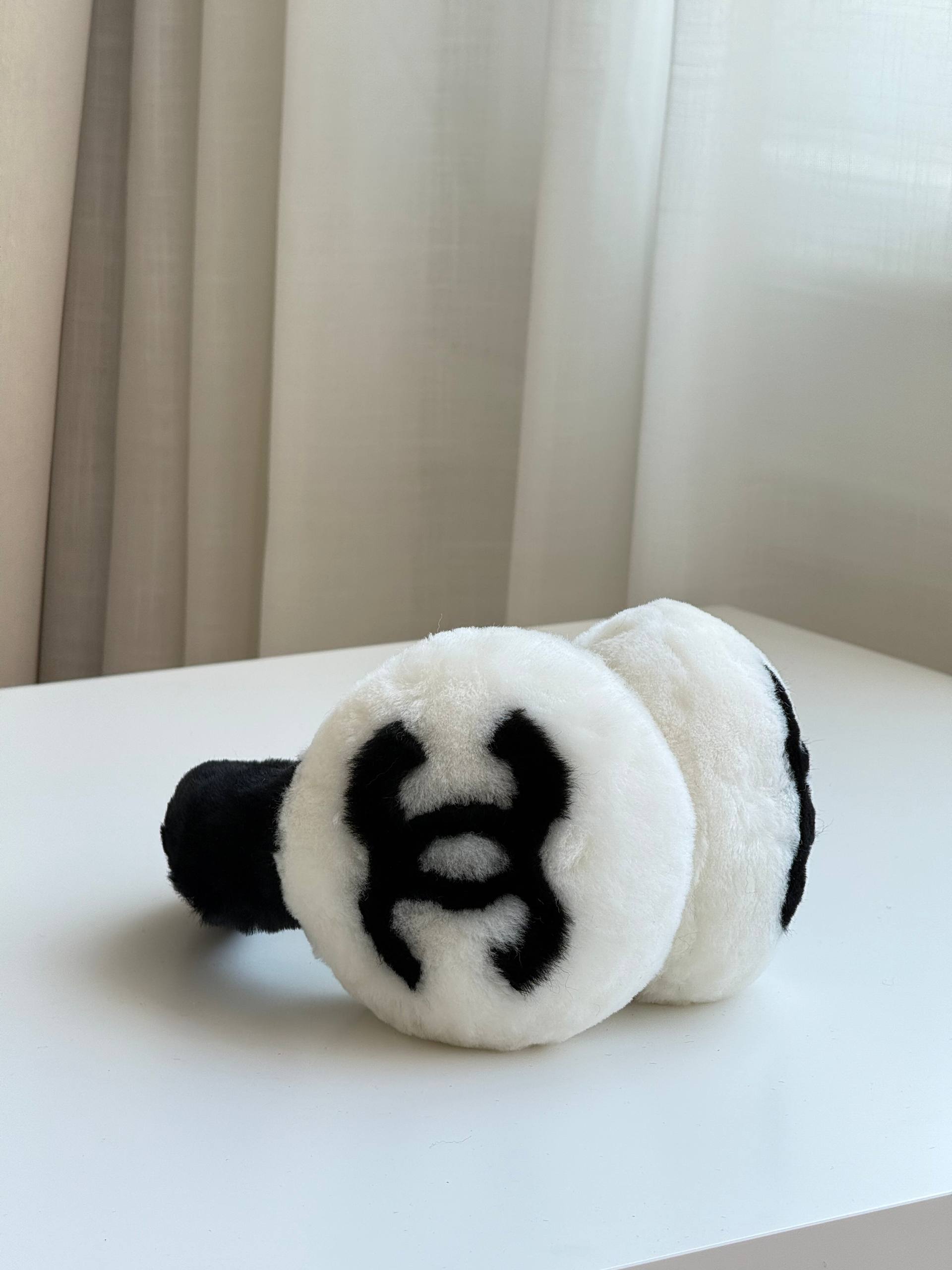 Chanel CC Logo Shearling Earmuffs