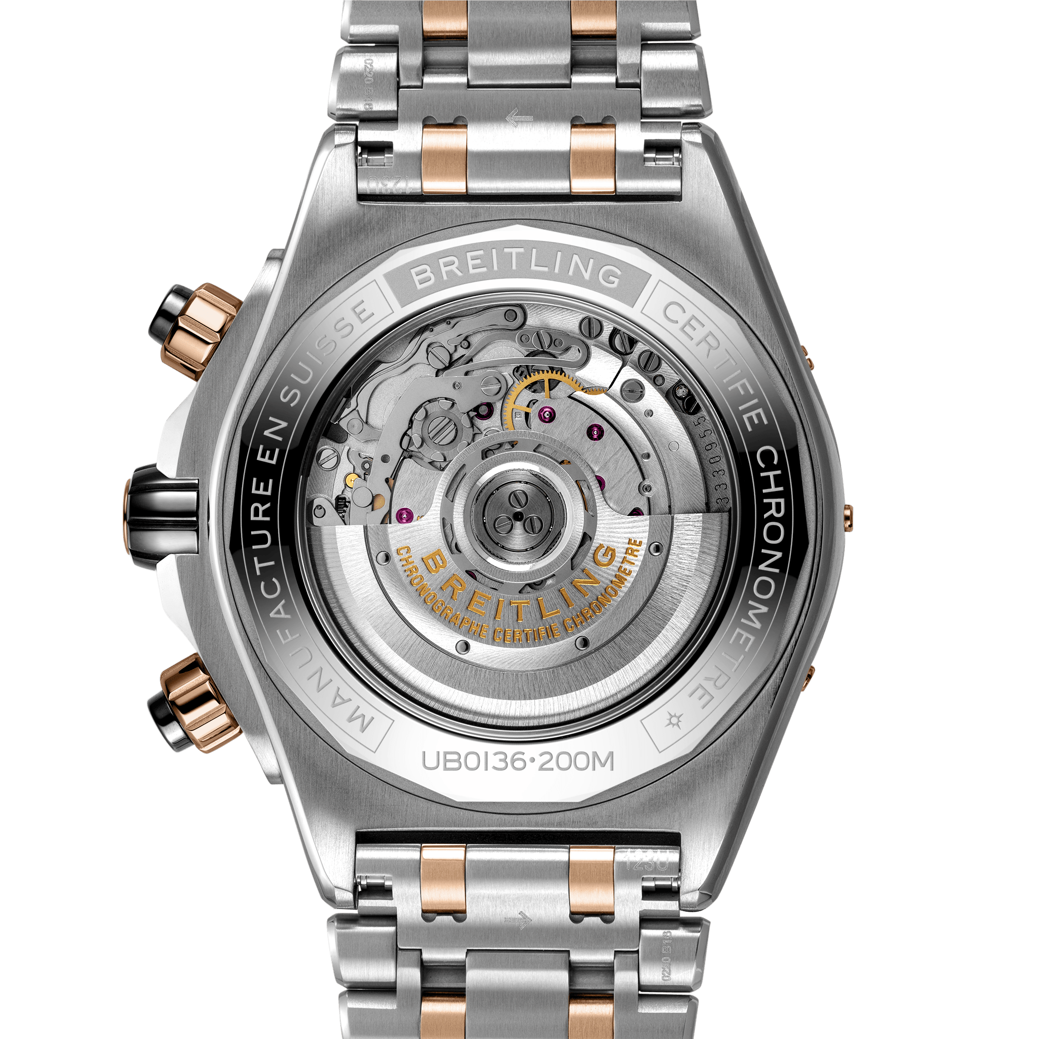 Breitling Chronomat B01 Steel/Gold with Black Ceramic Bezel UB0136251B1U【1:1 Replica】