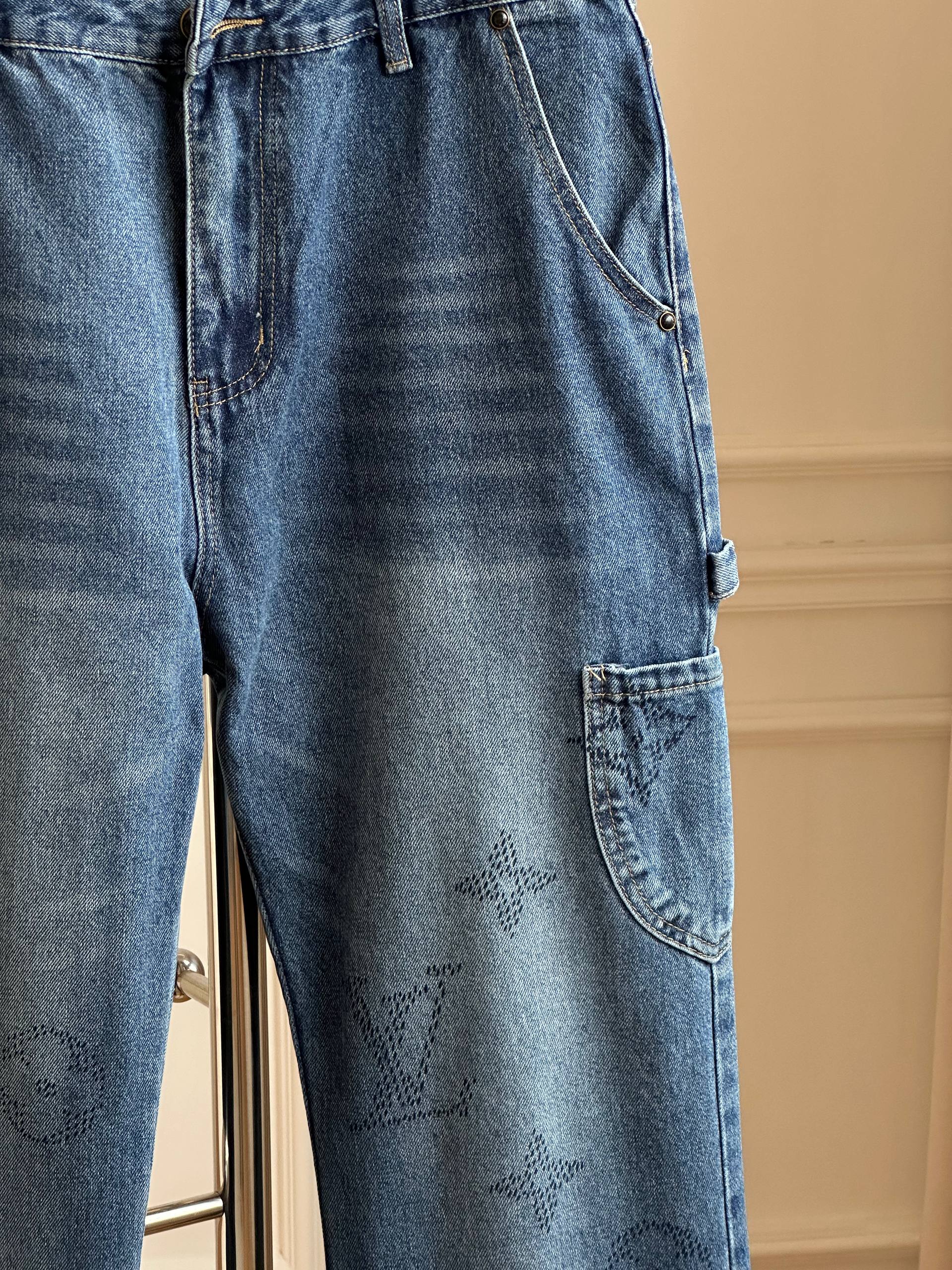 Louis Vuitton Monogram Laser-Etched Carpenter Jeans