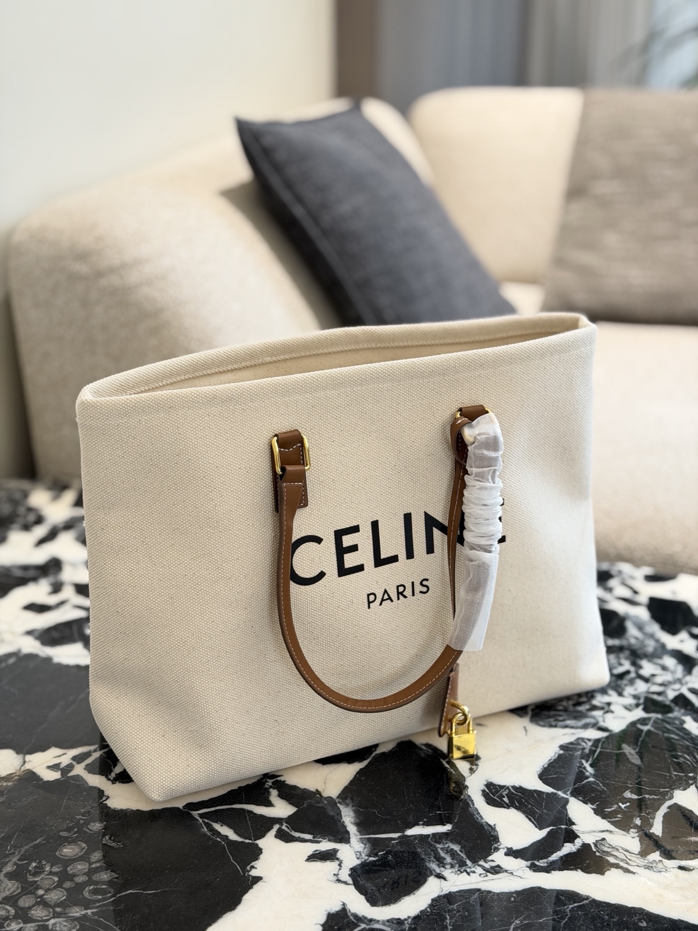 Celine Denim Canvas Tote Bag