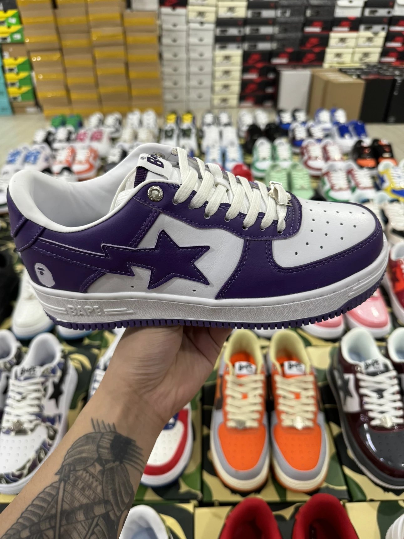 Bapesta Sneakers Purple & White