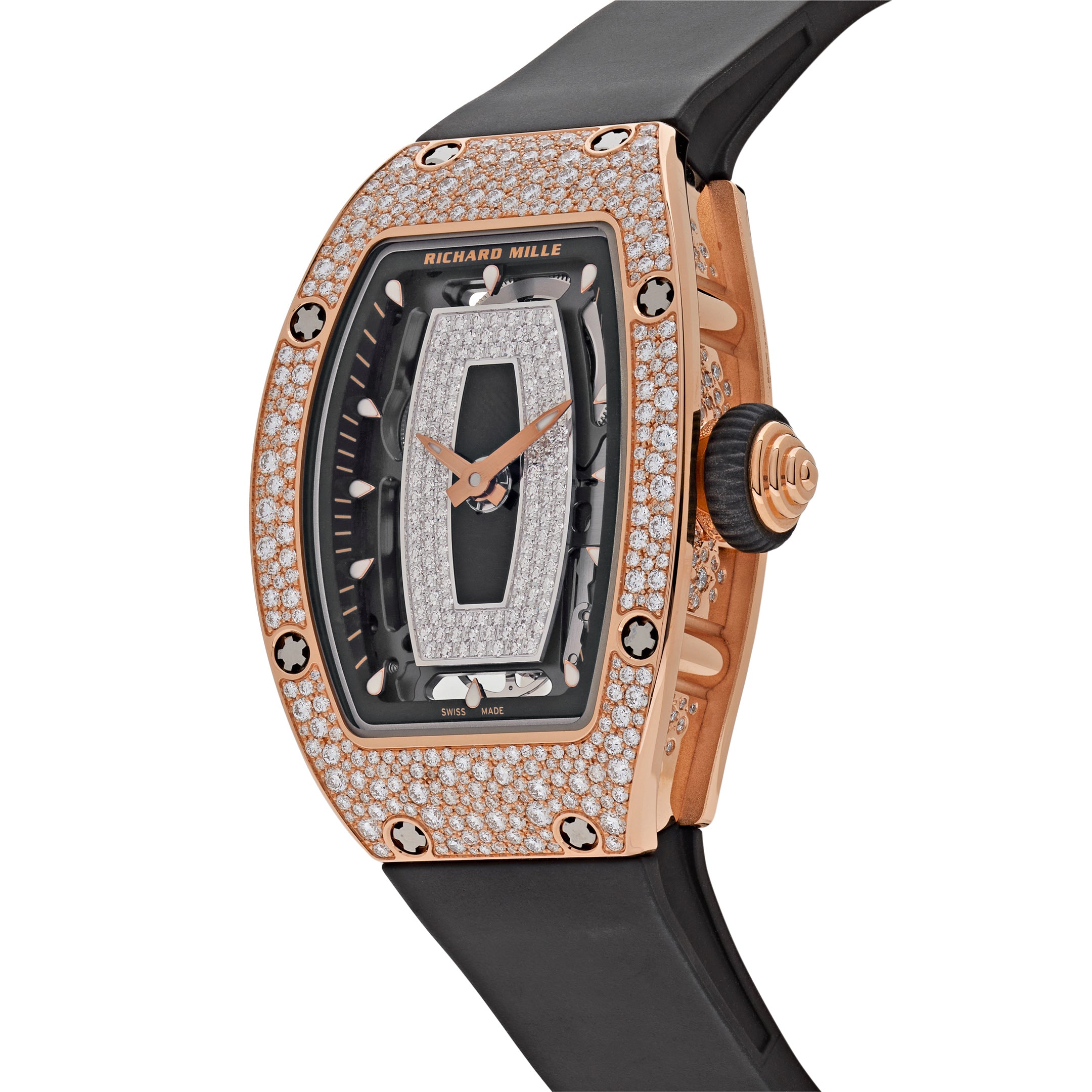 Richard Mille Ladies' Rose Gold Onyx Snow Diamond Set RM07-01【1:1 Replica】