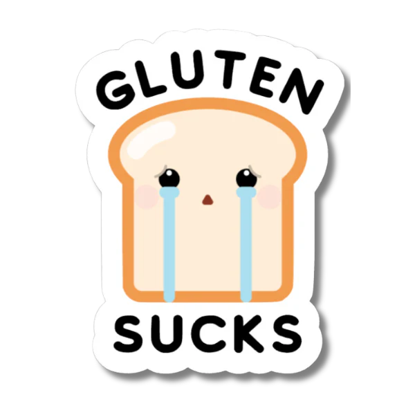 Gluten Sucks Sad Toast Sticker