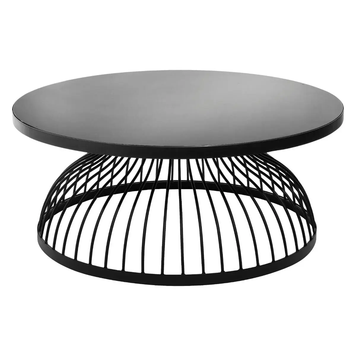 Table basse Kushi Métal noir, D.90 cm